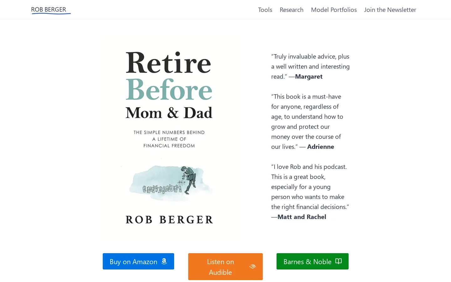 ROB BERGER Homepage screenshot
