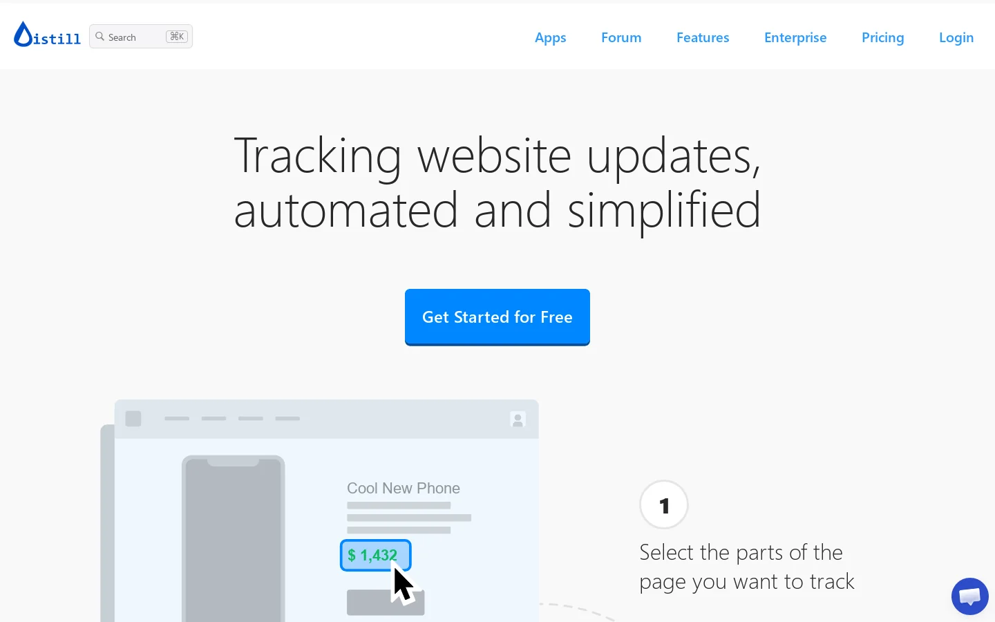 Tracking website updates, automated and simplified Homepage screenshot