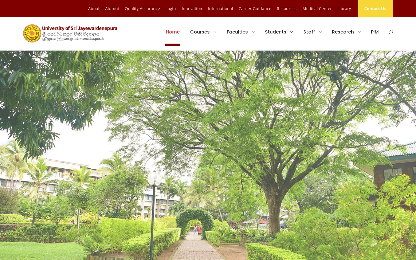 Home - USJ - University of Sri Jayewardenepura, Sri Lanka Homepage screenshot
