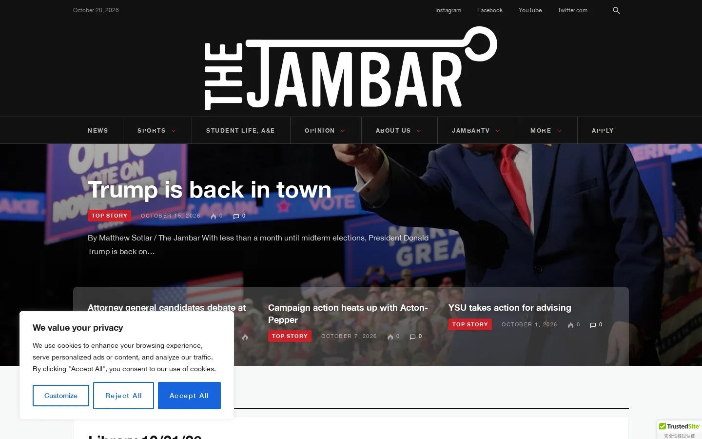 The Jambar Homepage screenshot