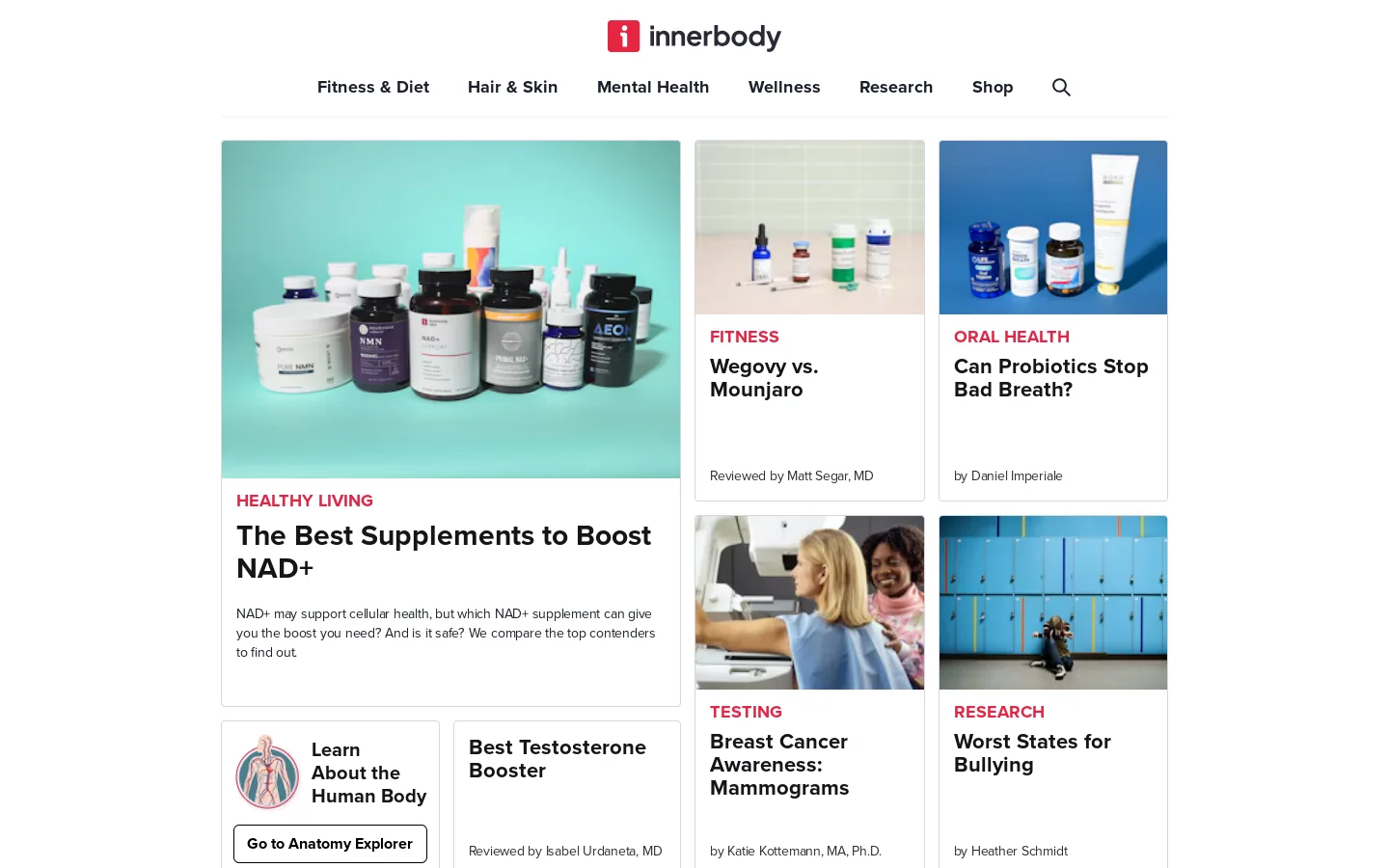 Research for Your Most Important Health Purchases Homepage screenshot