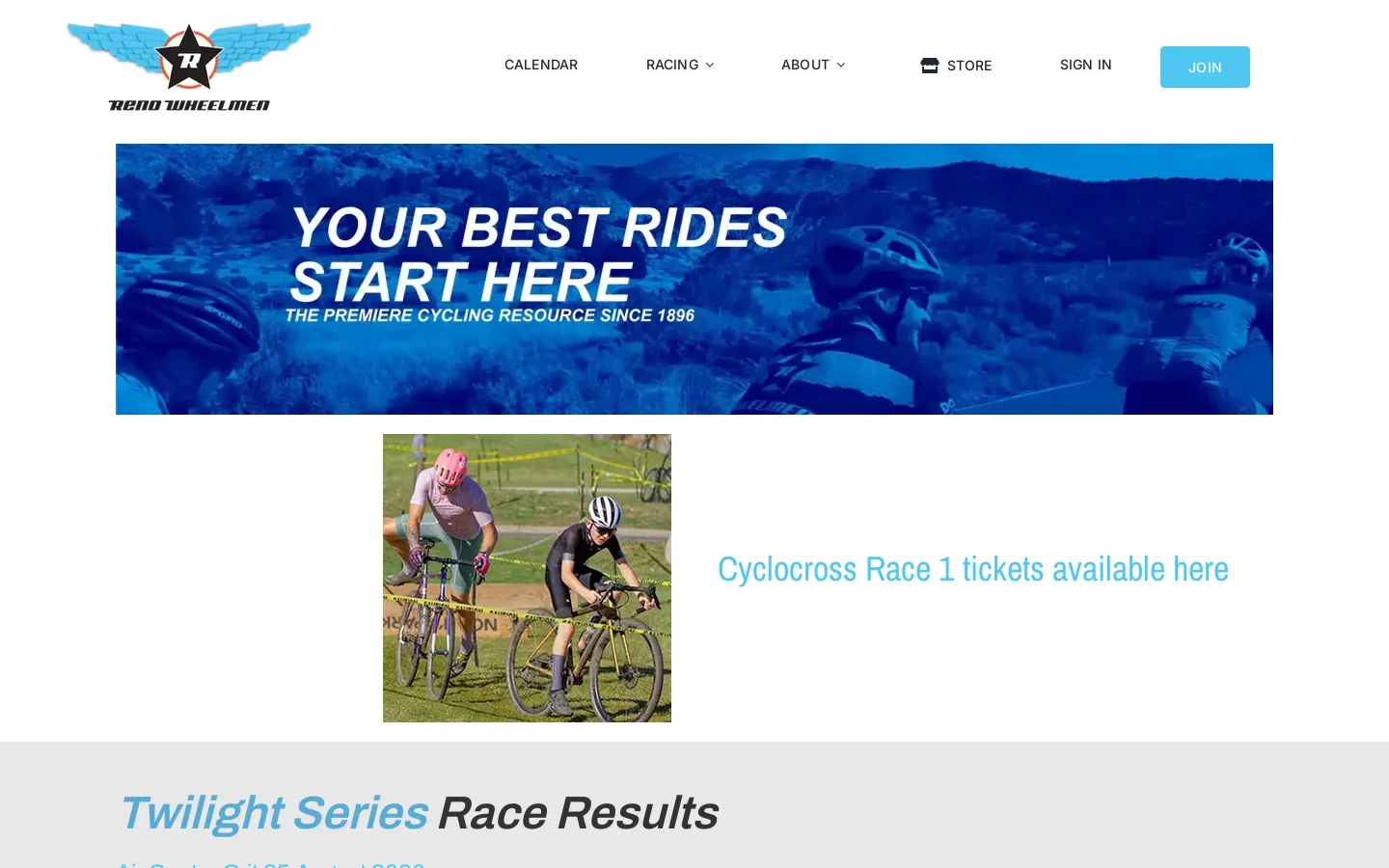 Reno Wheelmen Homepage screenshot