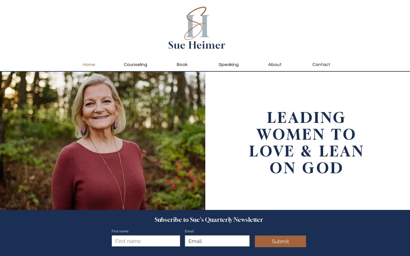 Sue Heimer Homepage screenshot