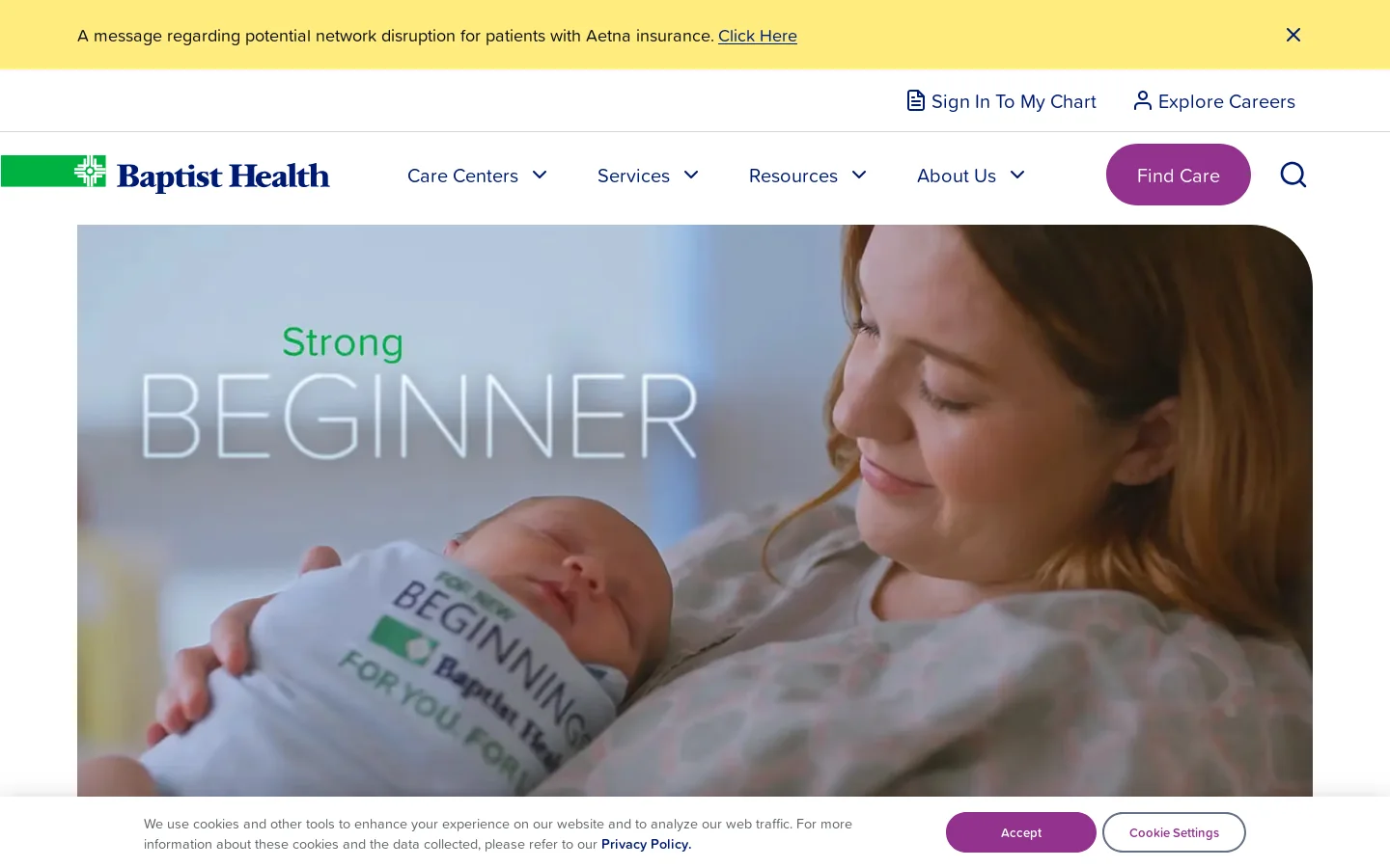 Baptist Health Homepage screenshot