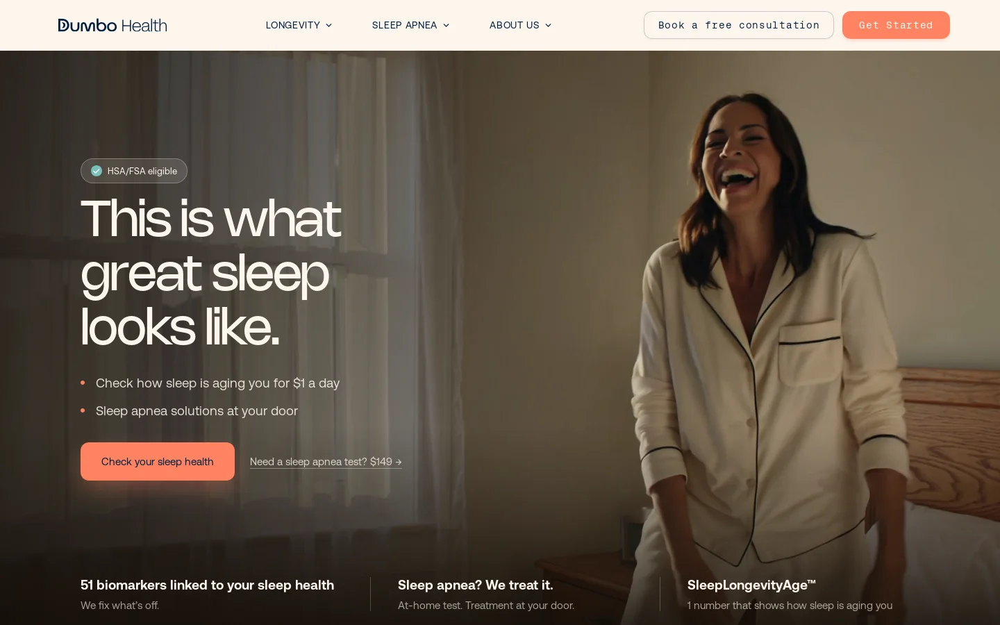 Dumbo Health Homepage screenshot