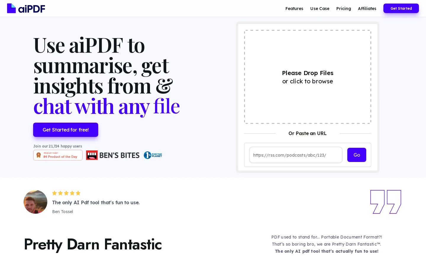 aiPDF Homepage screenshot