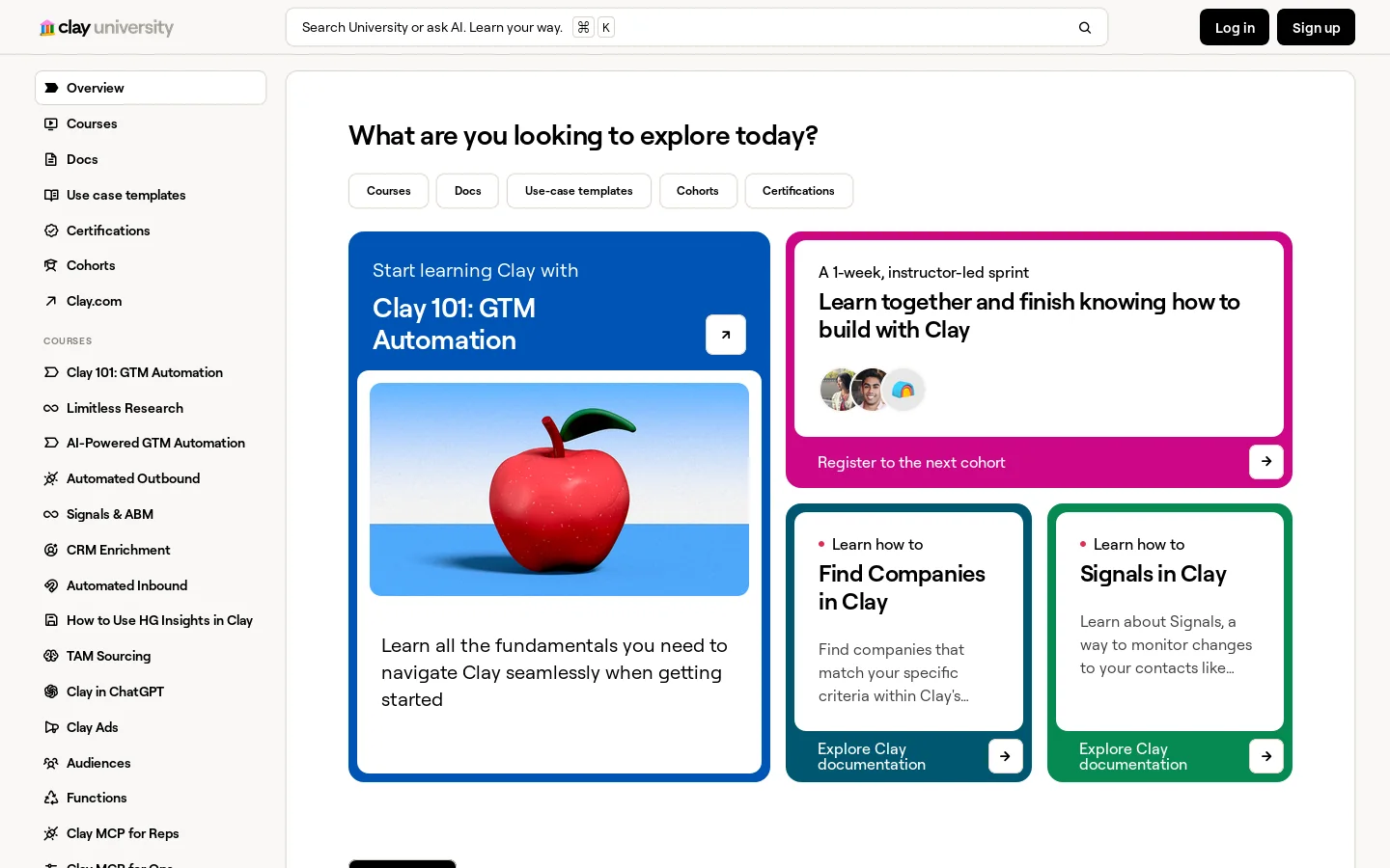 Clay University | The fastest way to master Clay Homepage screenshot