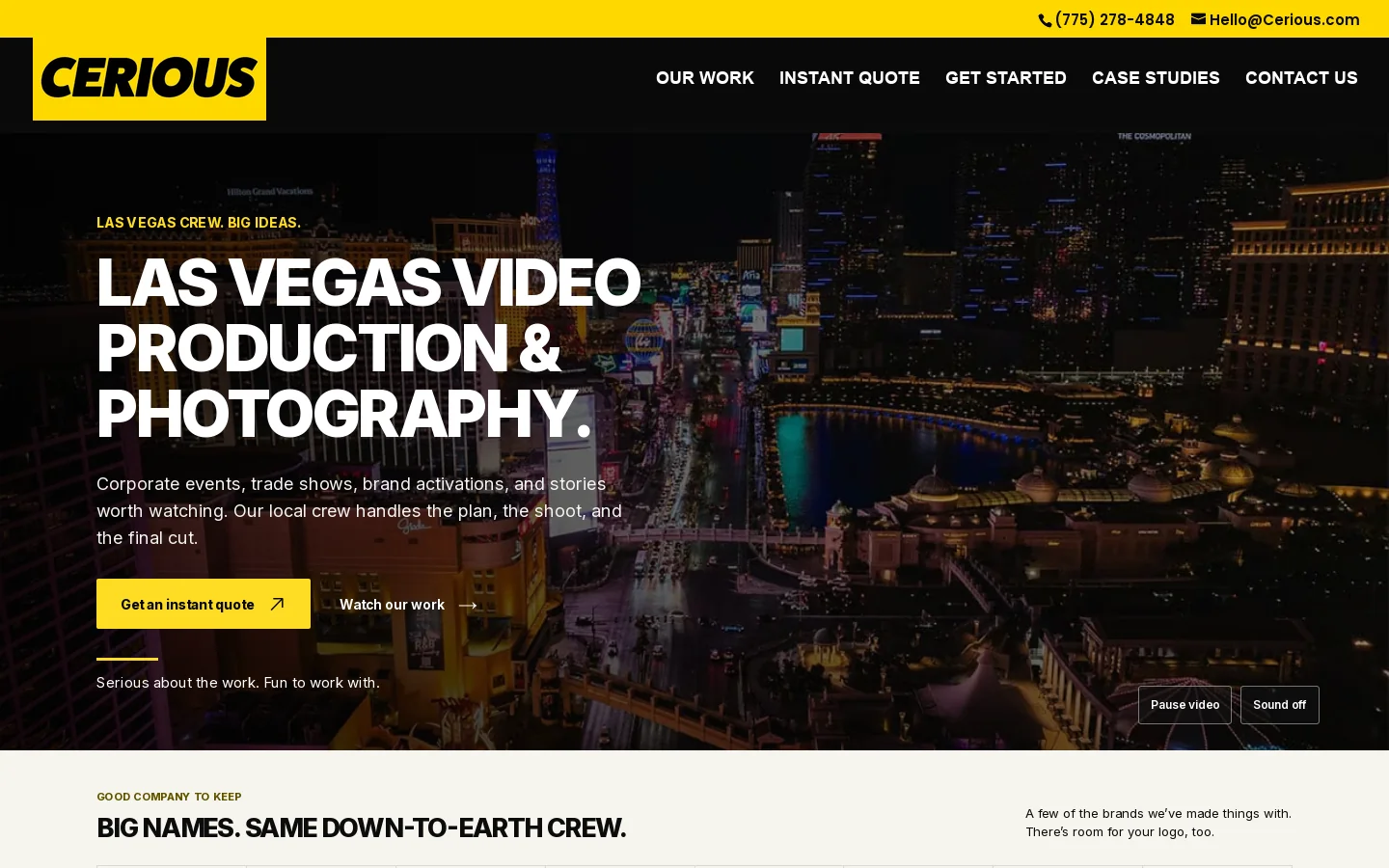 Cerious Productions Homepage screenshot