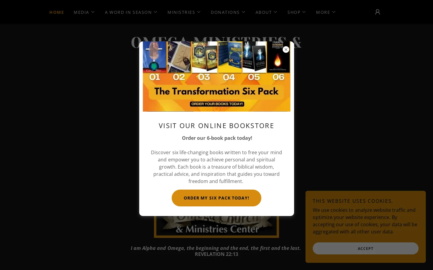Omega Ministries Homepage screenshot