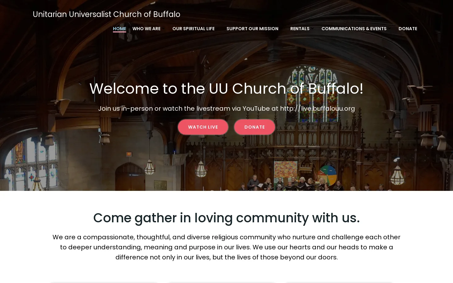 Home - Unitarian Universalist Church of Buffalo Homepage screenshot