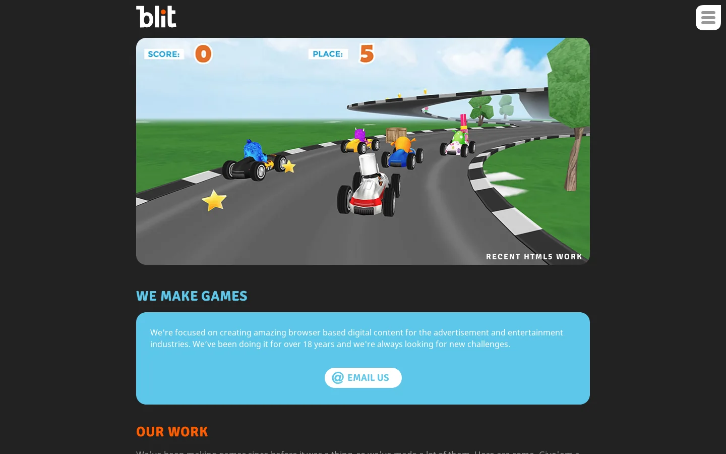 Blit Game Development Homepage screenshot