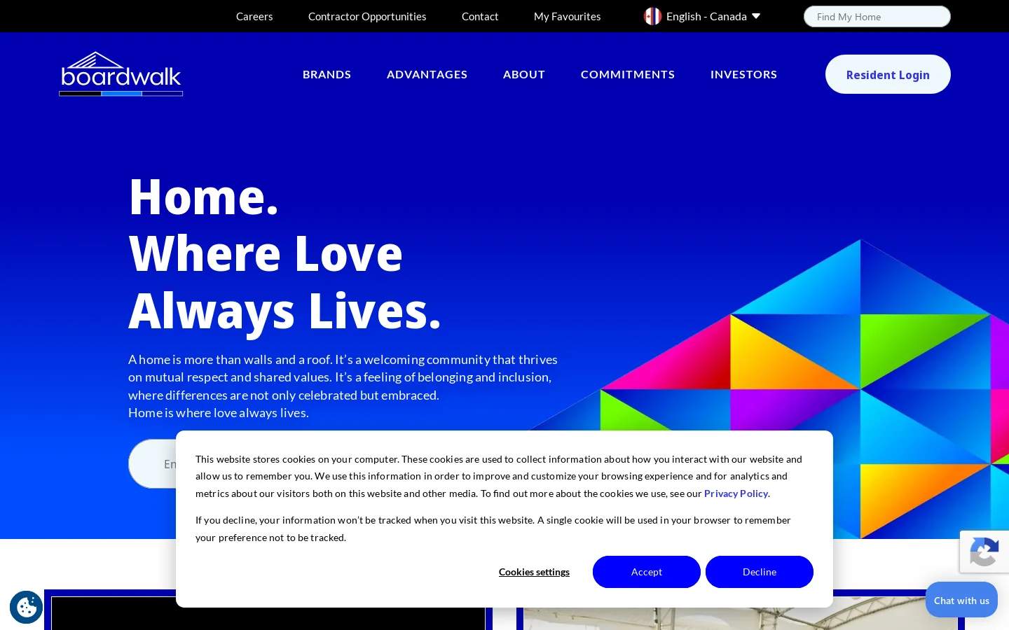 Apartments and Townhouses for Rent | Boardwalk Apartment Rentals Homepage screenshot
