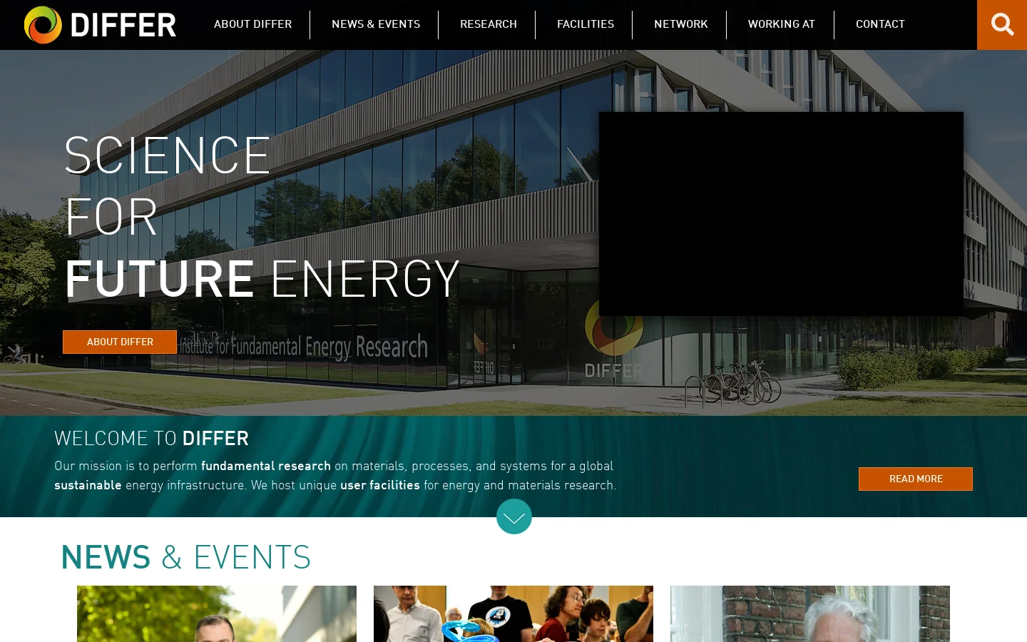 DIFFER Homepage screenshot