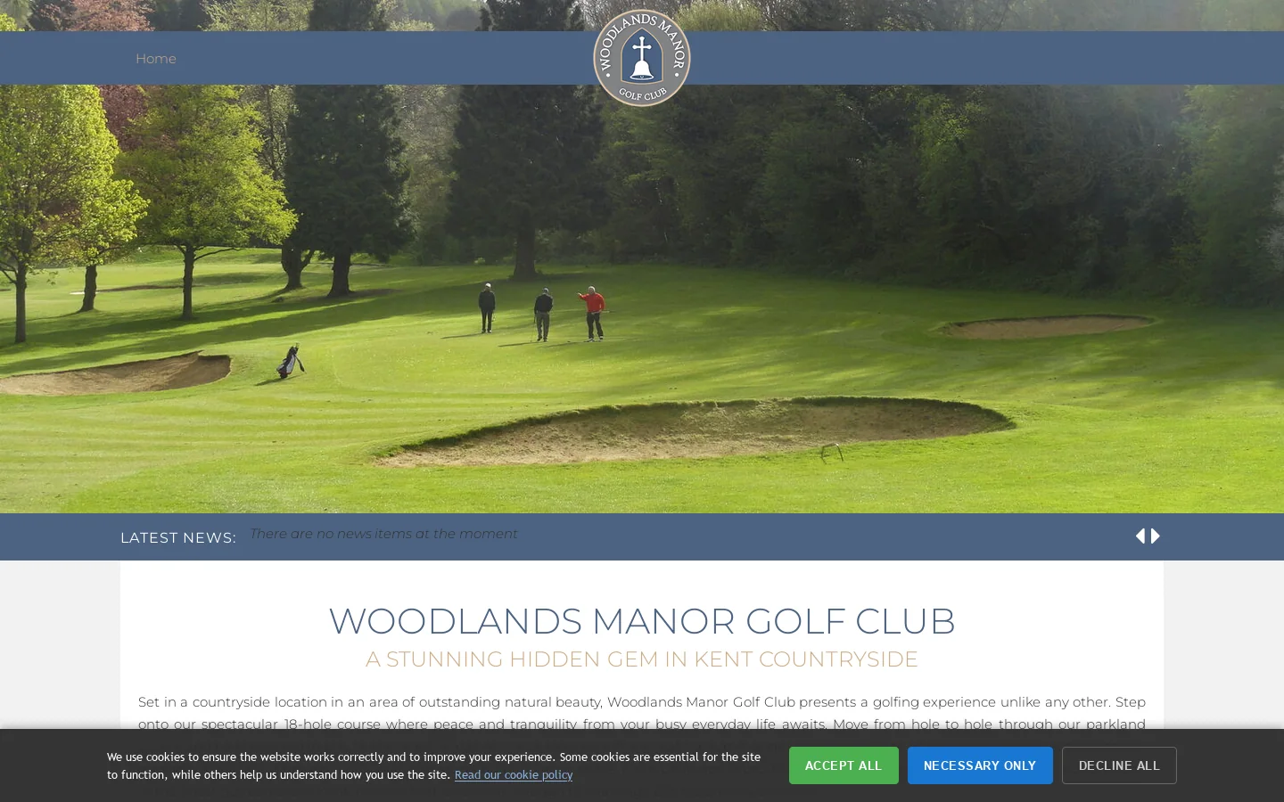 Woodlands Manor Golf Club Homepage screenshot