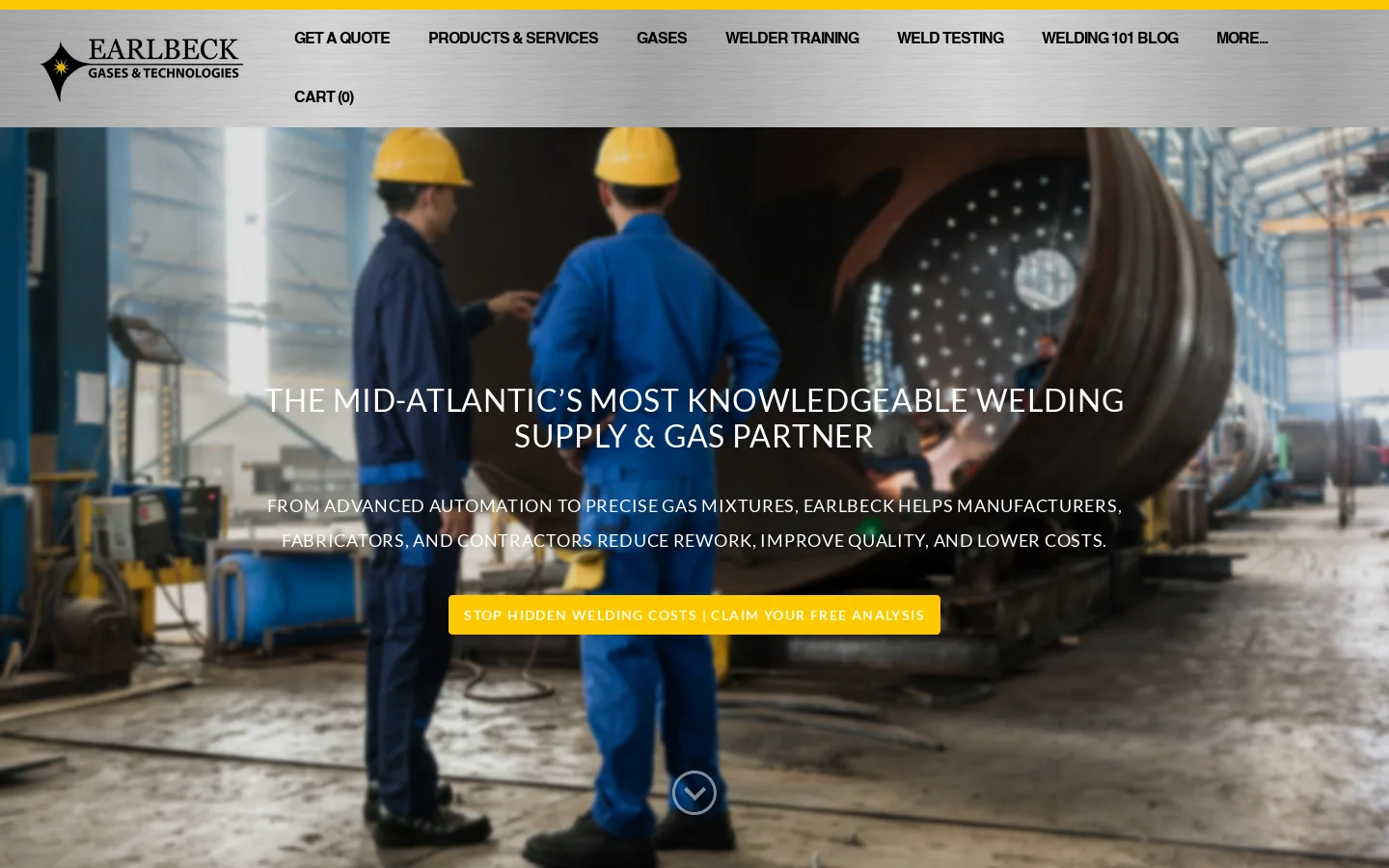 Welding Supplies in PA and MD | Welding Training Homepage screenshot