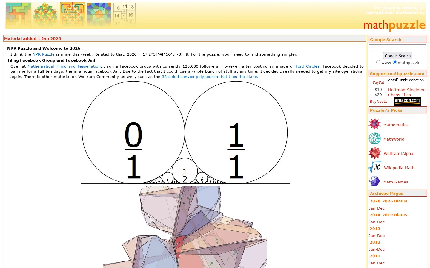 MathPuzzle.com Homepage screenshot