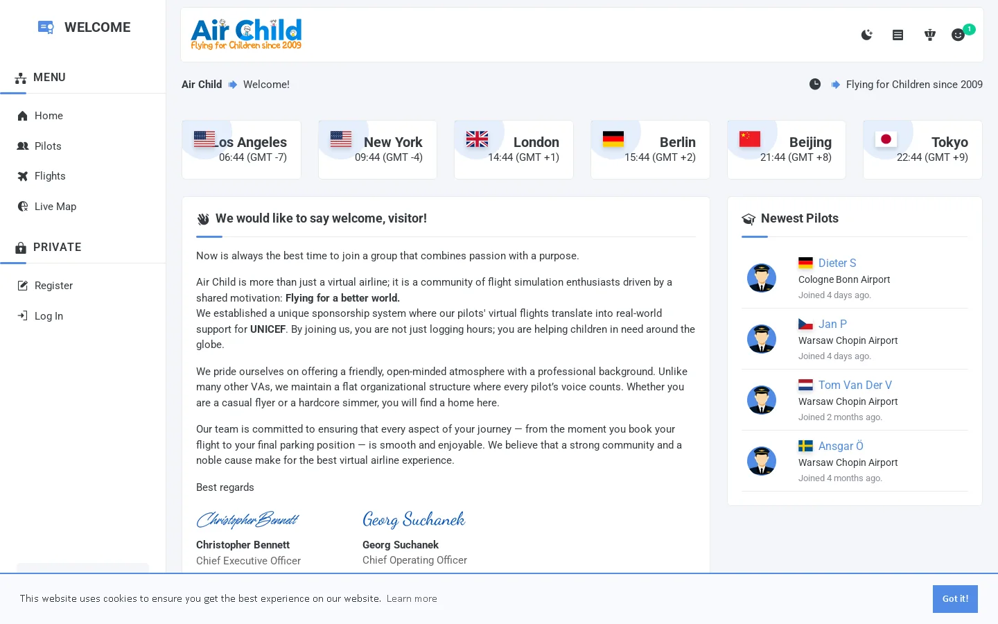 Air Child Homepage screenshot
