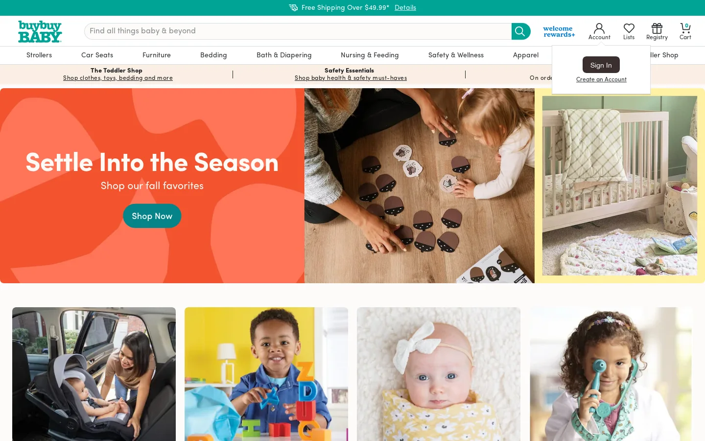 buybuy BABY Homepage screenshot
