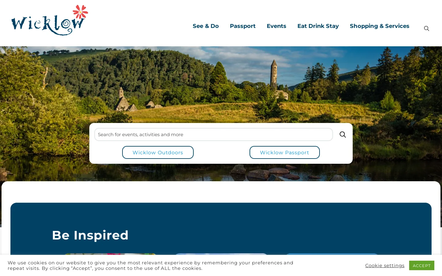 Welcome to Wicklow, the Garden of Ireland - Wicklow County Tourism Homepage screenshot