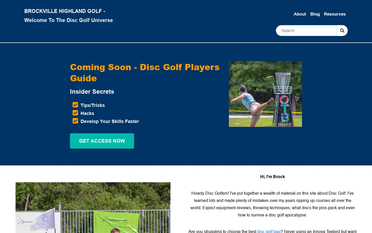 Brockville Highland Golf Homepage screenshot