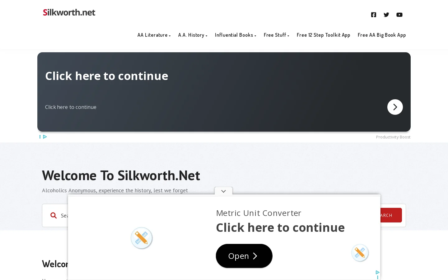 Welcome to Silkworth.net – Alcoholics Anonymous…experience the history…lest we forget Homepage screenshot