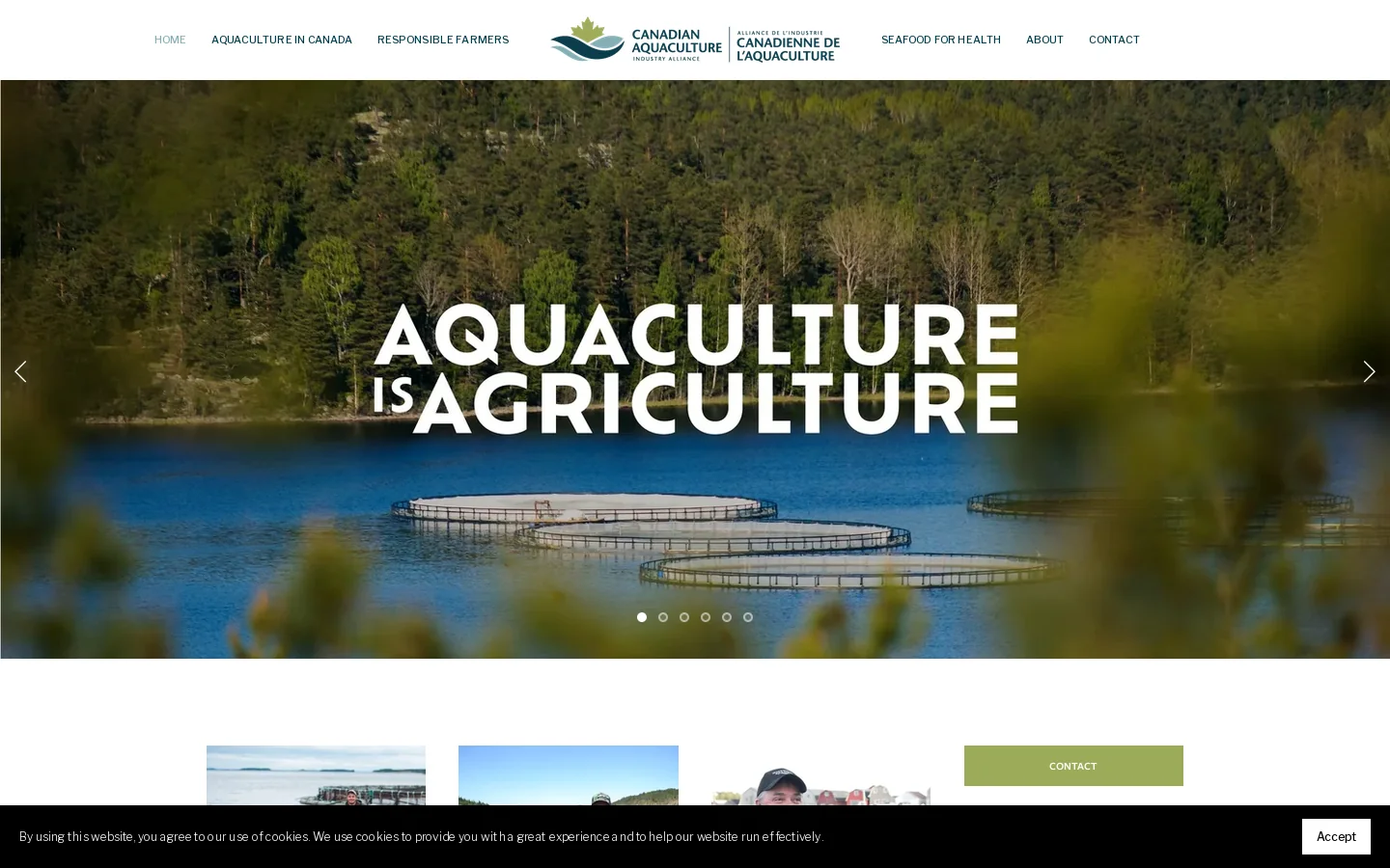 Canadian Aquaculture Industry Alliance Homepage screenshot