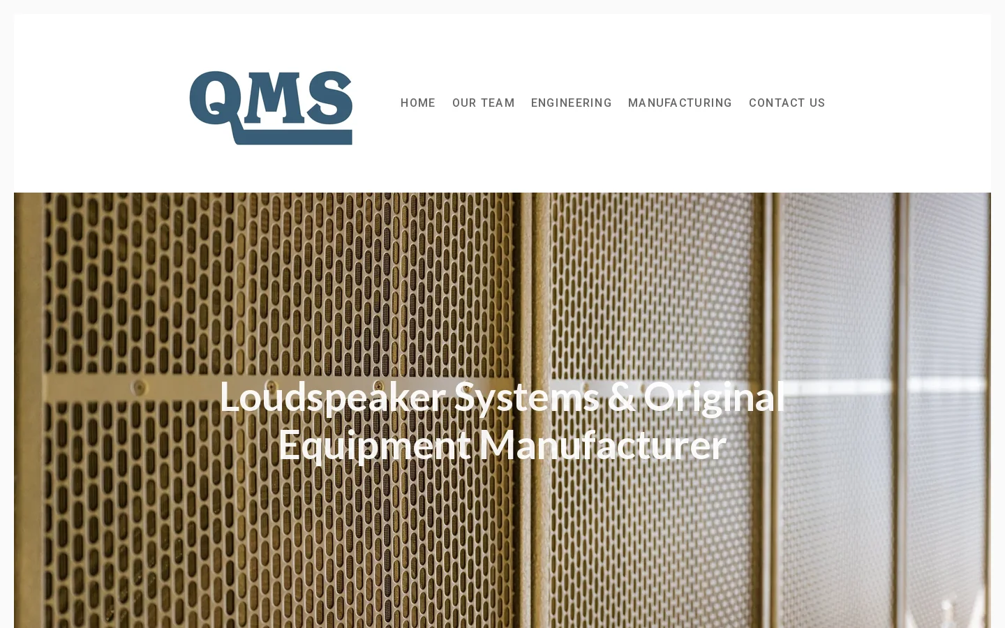 QMS | Loudspeaker OEM | Made in USA Homepage screenshot