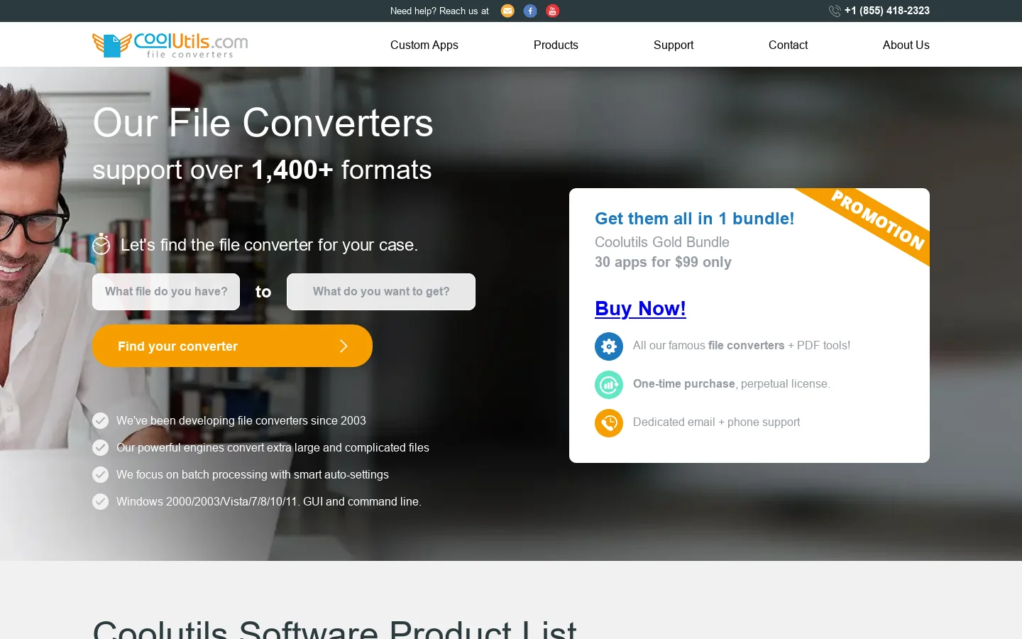 CoolUtils File Converters Homepage screenshot