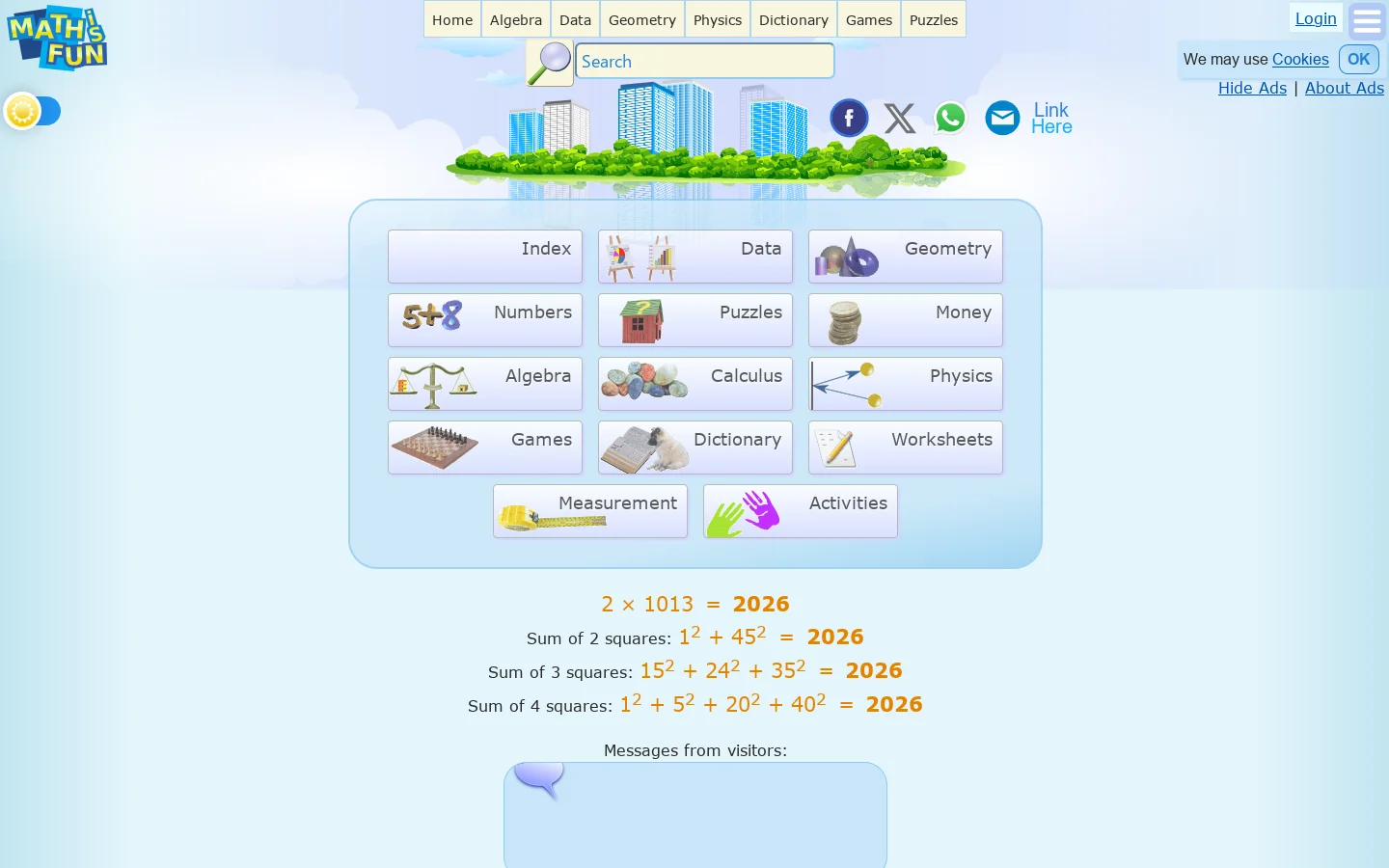 Math is Fun Homepage screenshot