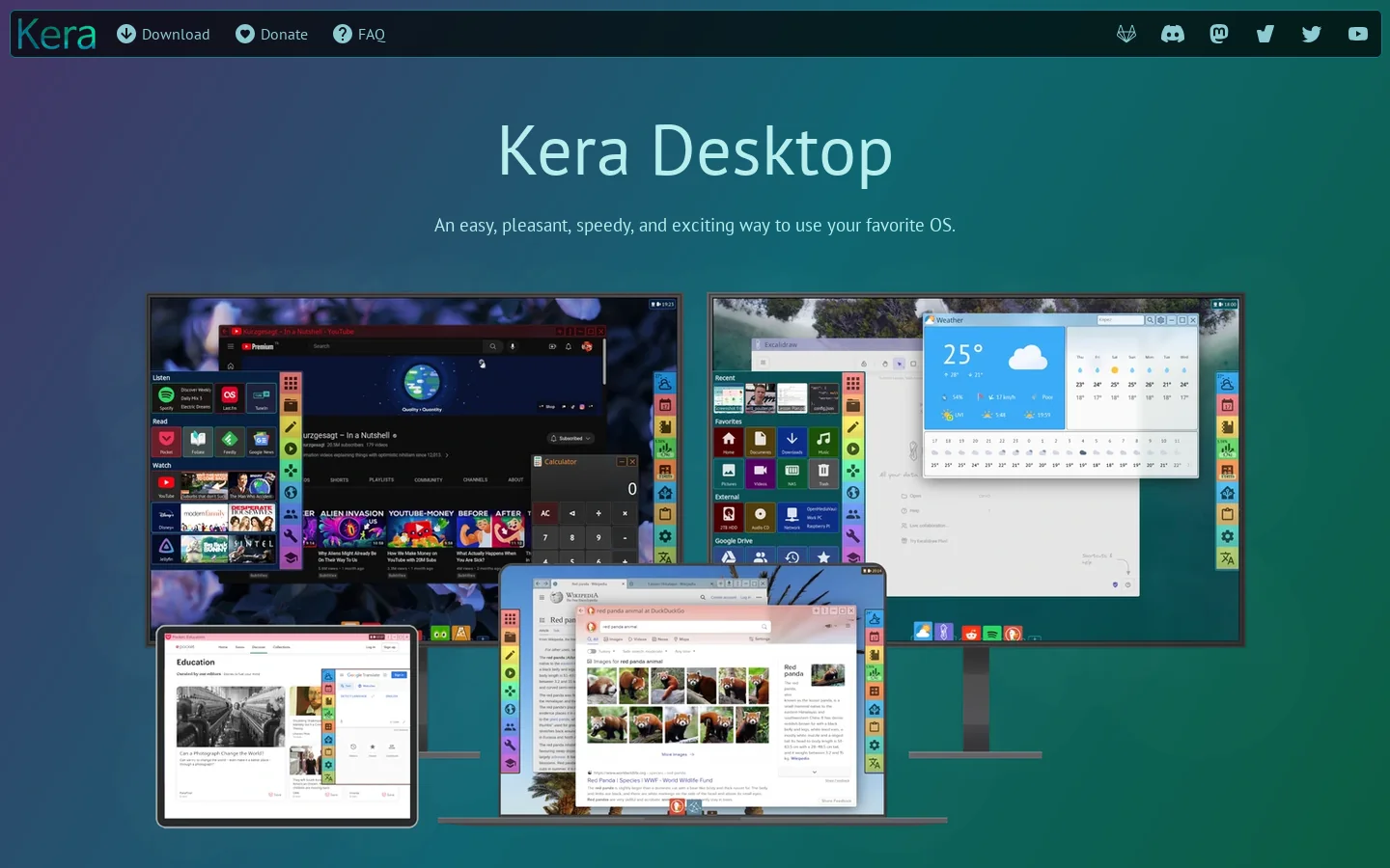 Kera Desktop Homepage screenshot