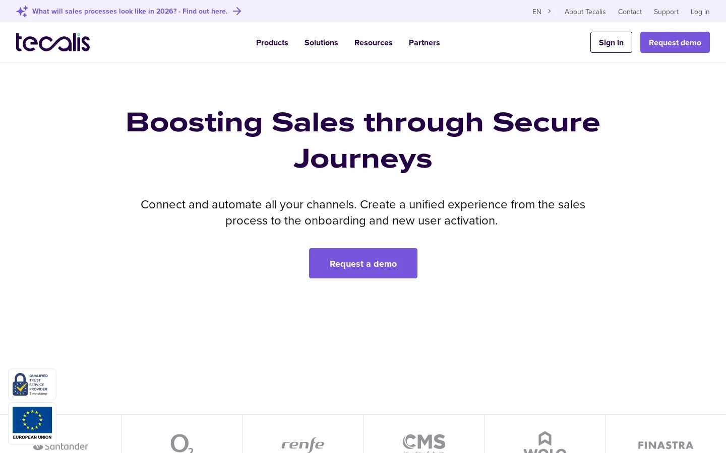 Tecalis Homepage screenshot