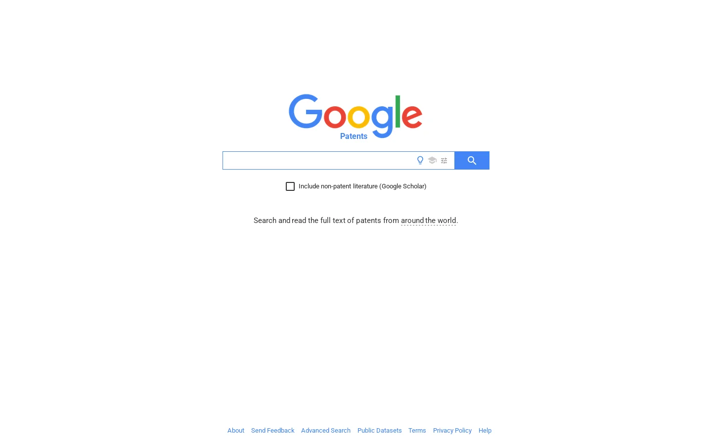 Google Patents Homepage screenshot