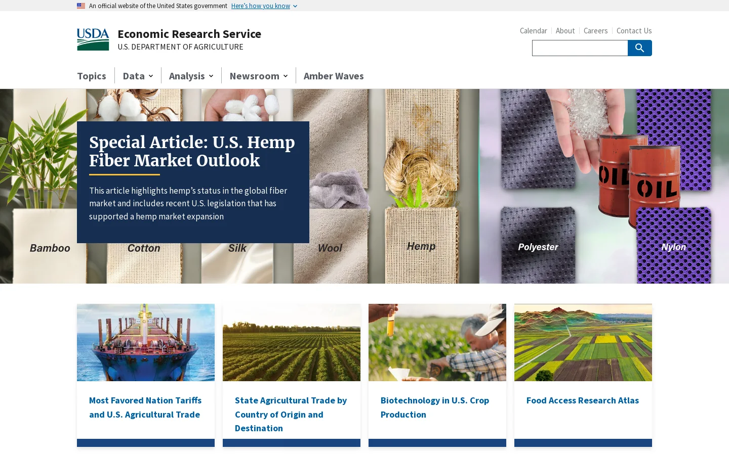 Home | Economic Research Service Homepage screenshot
