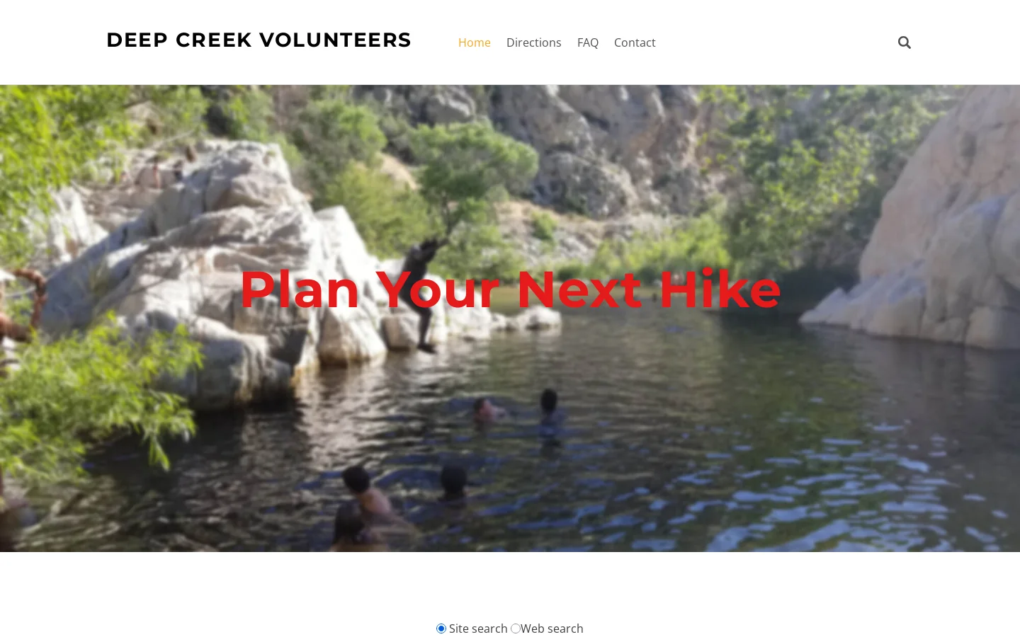 DEEP CREEK VOLUNTEERS Homepage screenshot