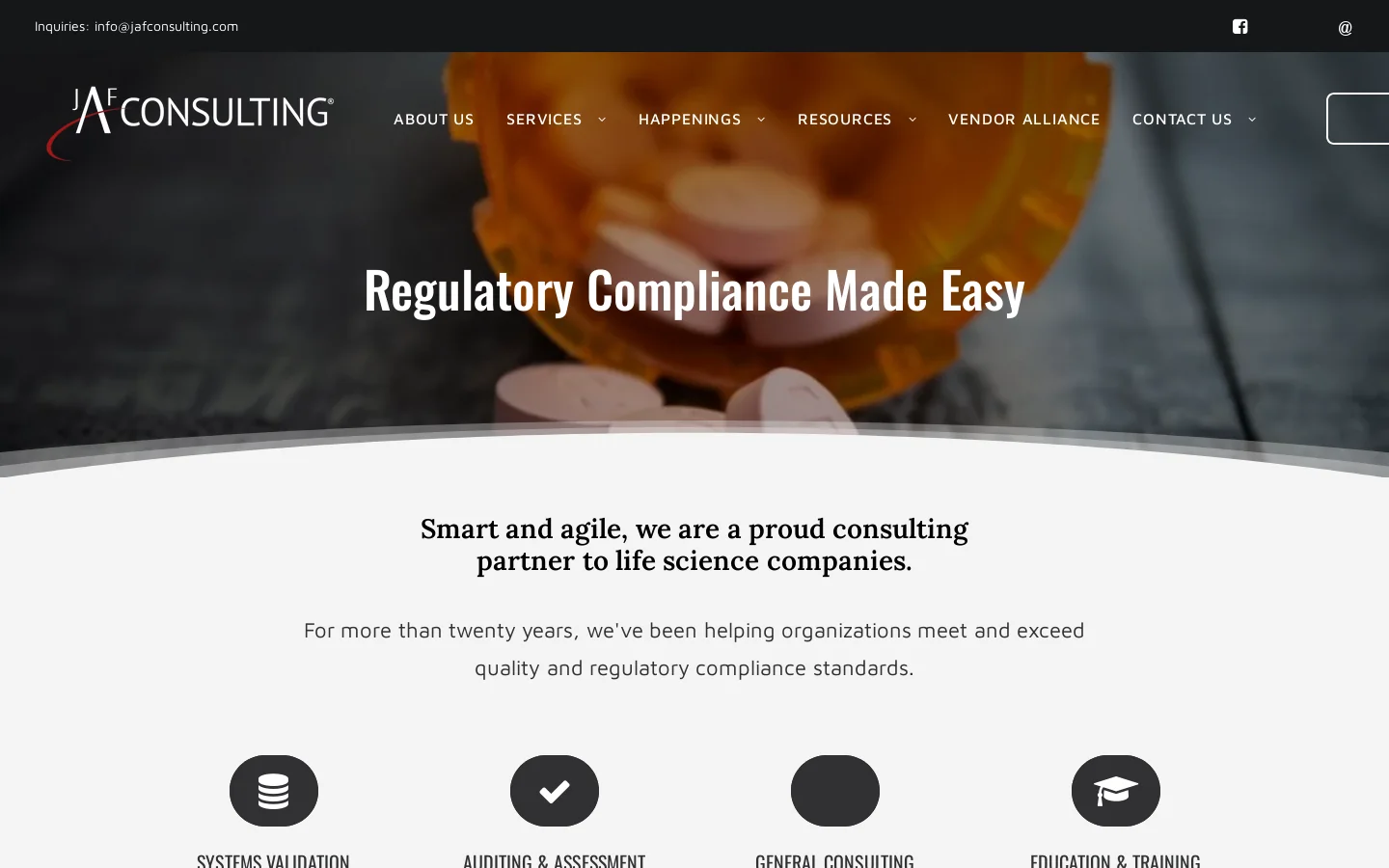 JAF Consulting, Inc Homepage screenshot