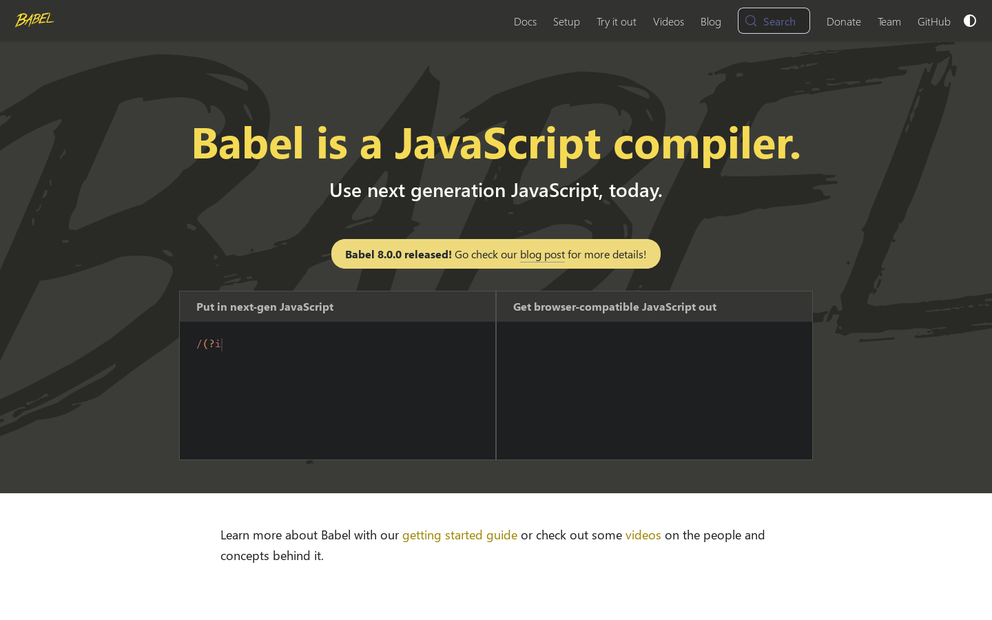 Babel Homepage screenshot