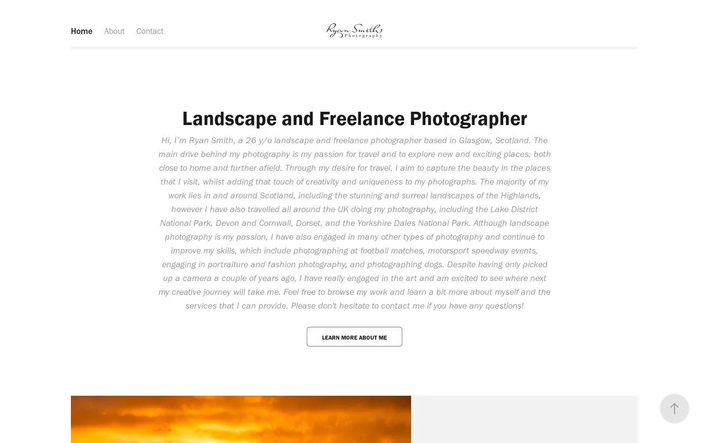 Ryan Smith Photography Homepage screenshot