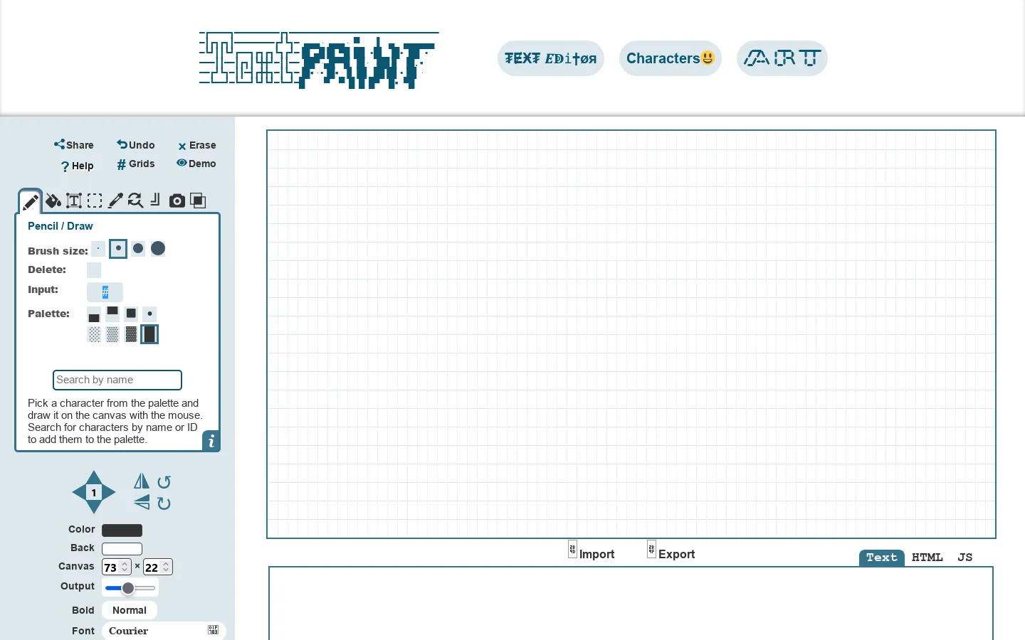 TextPaint Homepage screenshot