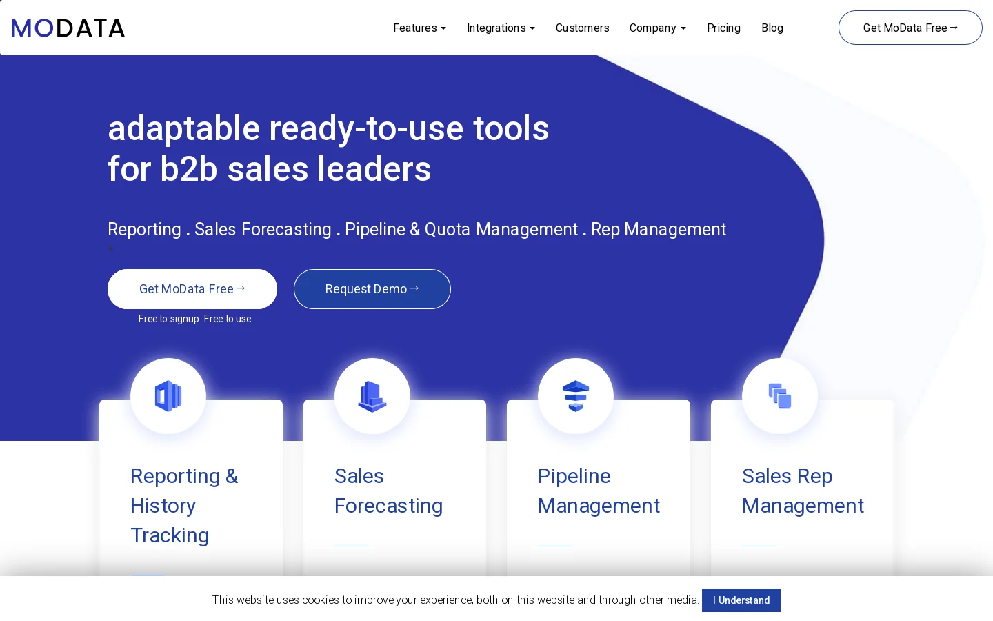 MoData Homepage screenshot