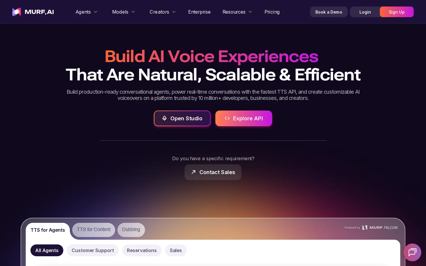 Murf AI Homepage screenshot