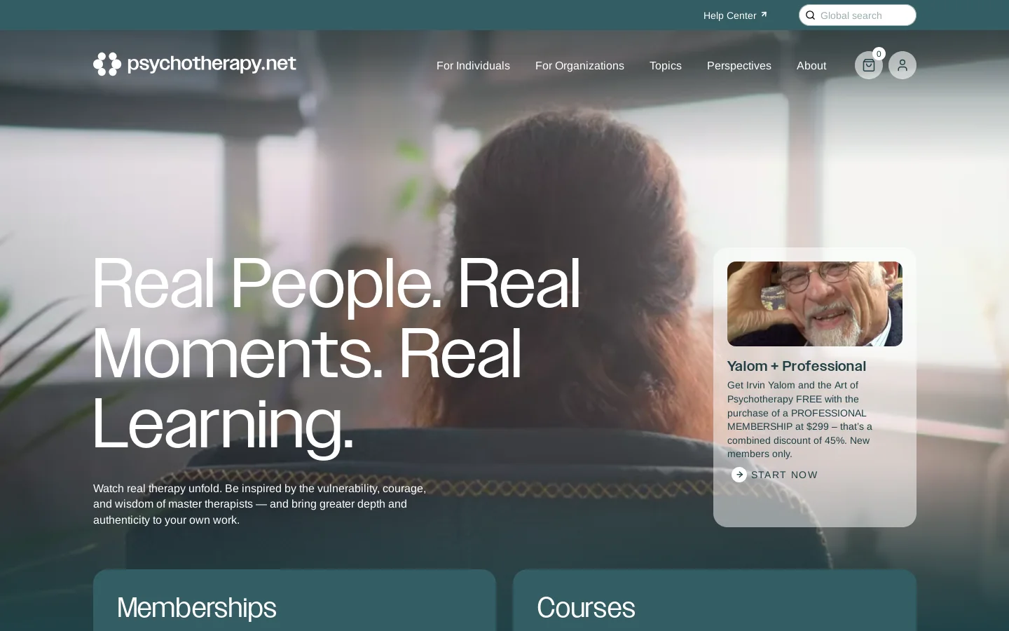 Psychotherapy.net Homepage screenshot