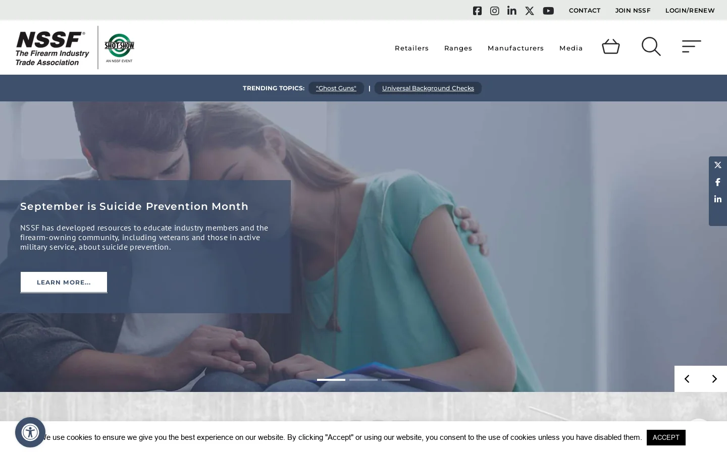 NSSF Homepage screenshot