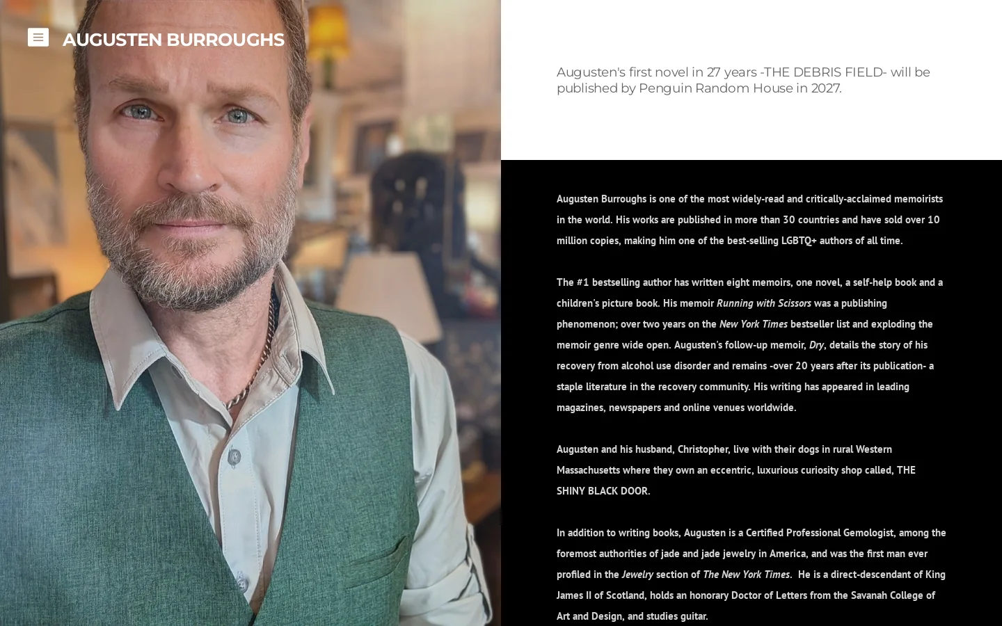 AUGUSTEN BURROUGHS Homepage screenshot