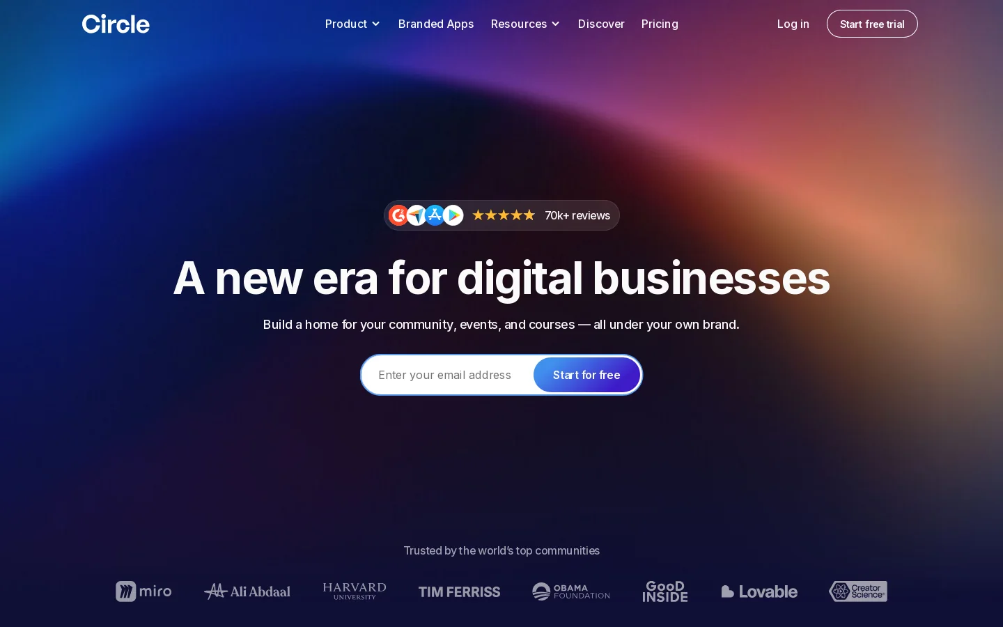 Circle Homepage screenshot