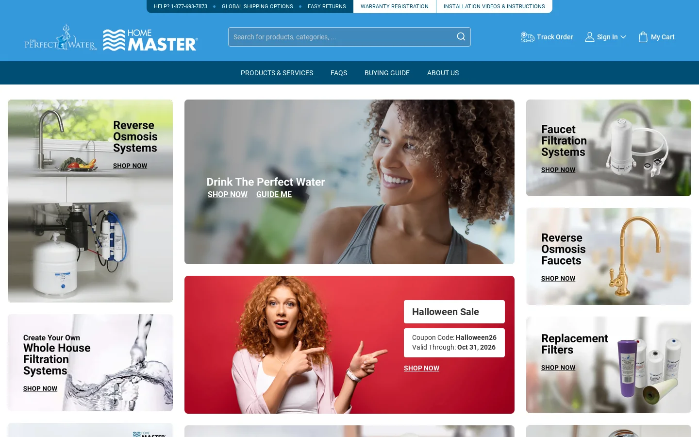 The Perfect Water Homepage screenshot