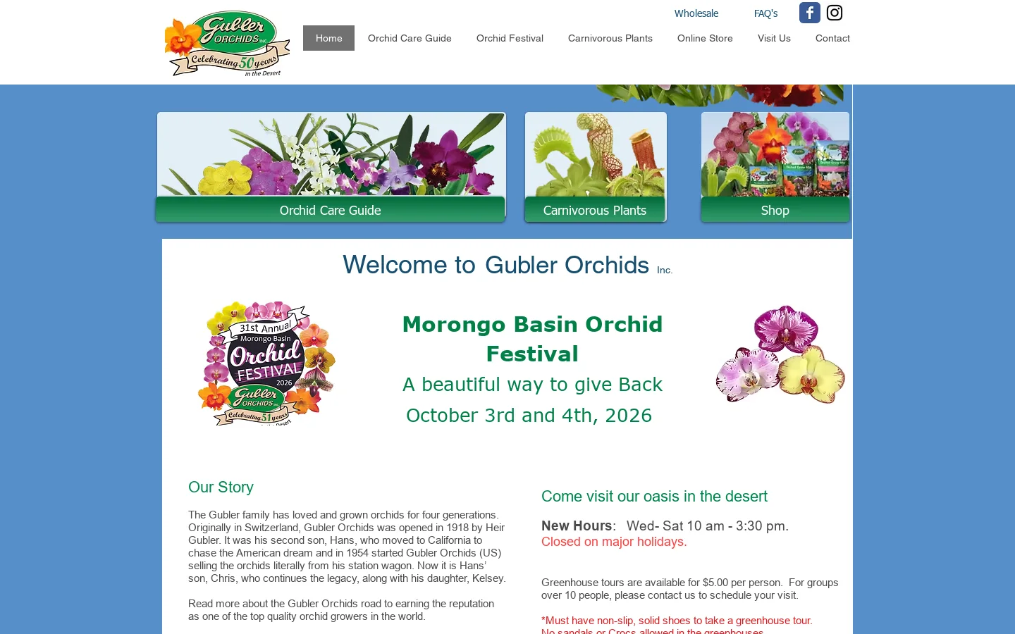 Orchid Nursery | Gubler Orchids | United States Homepage screenshot