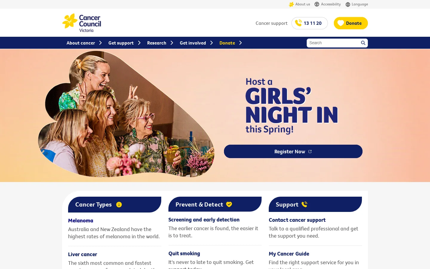 Cervical Cancer Screening & HPV Vaccine Homepage screenshot