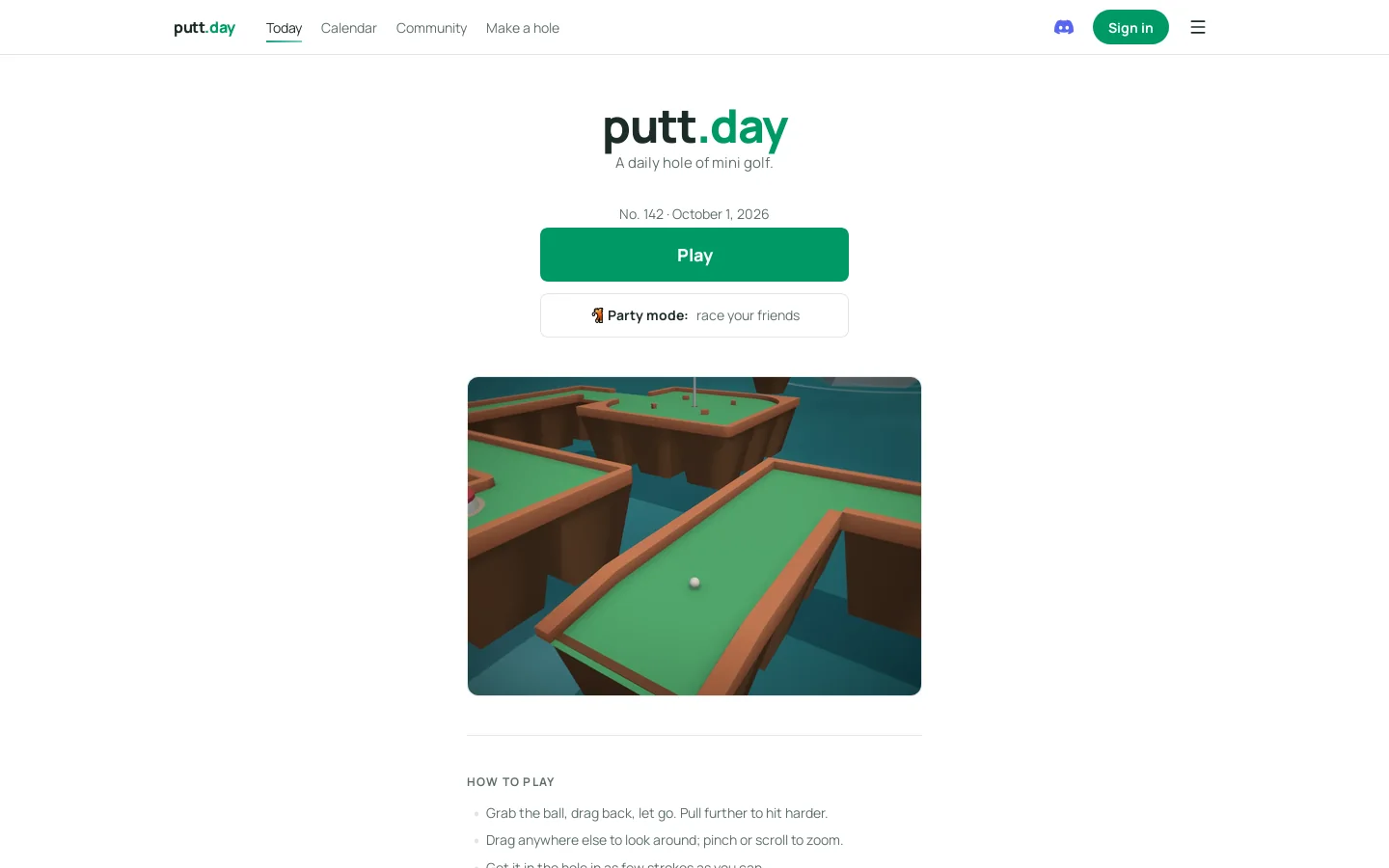 putt.day Homepage screenshot