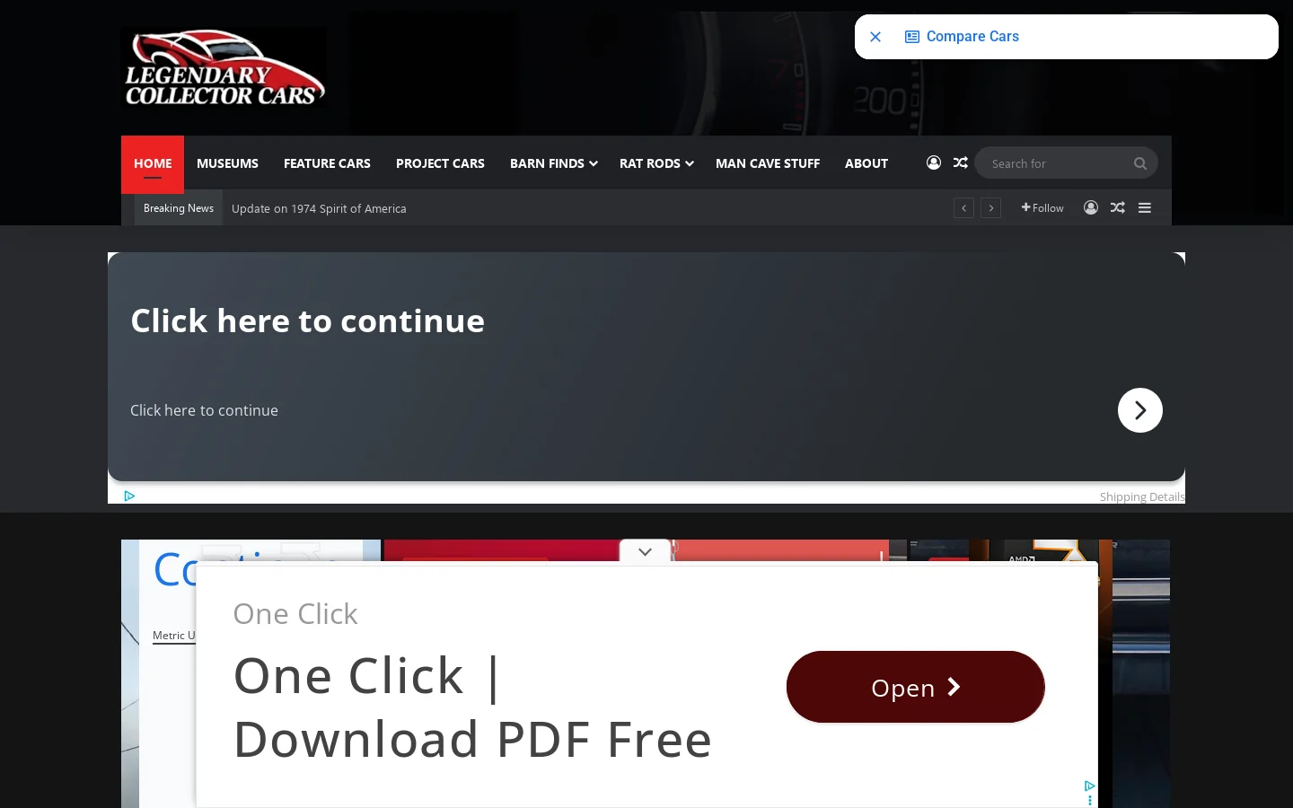 Legendary Collector Cars Homepage screenshot