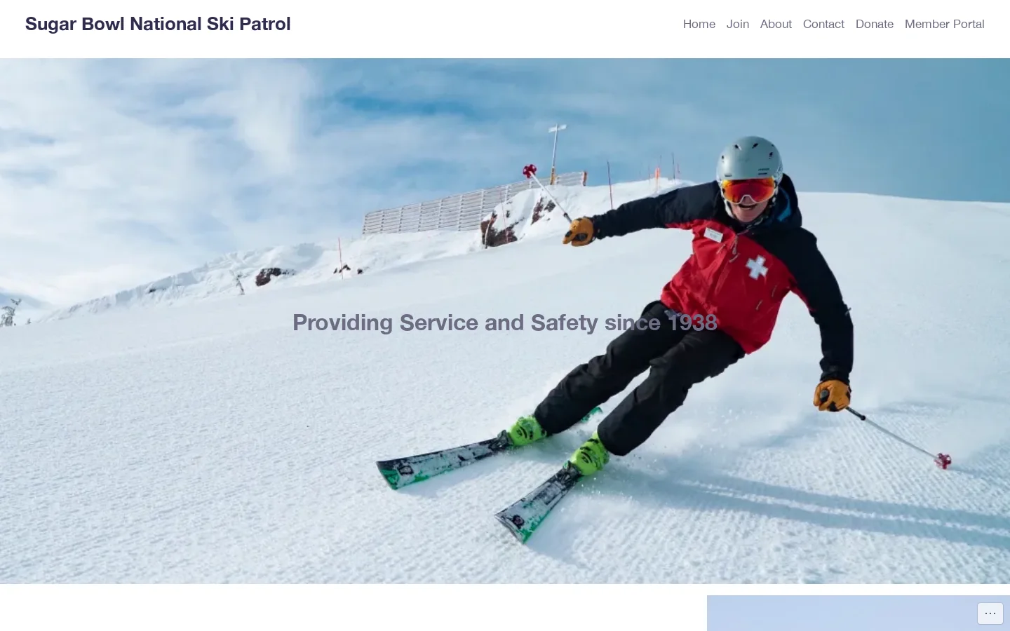 Sugar Bowl National Ski Patrol Homepage screenshot
